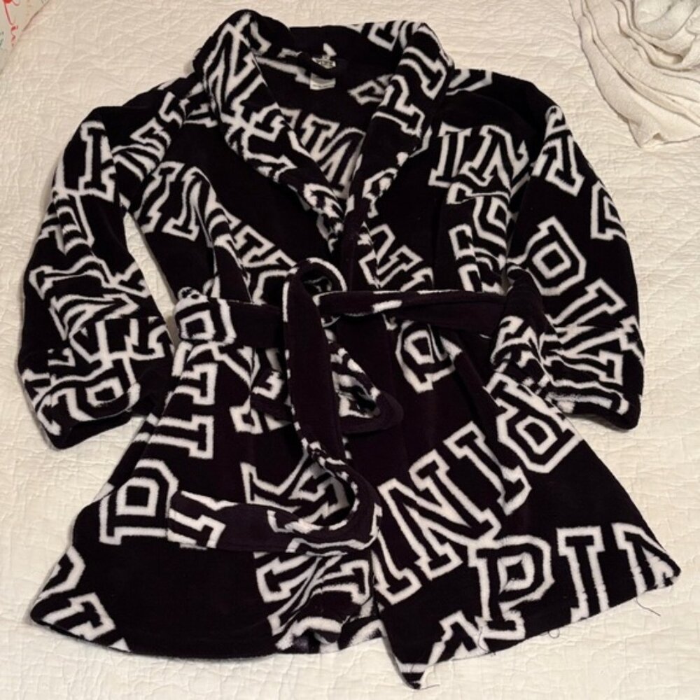 PINK Victoria's Secret Black and White Robe
